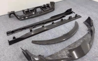 Vendita calda labbro anteriore secco in carbonio gonne laterali spoiler diffusore posteriore per Supra A90