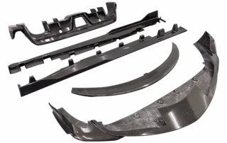 Vendita calda labbro anteriore secco in carbonio gonne laterali spoiler diffusore posteriore per Supra A90