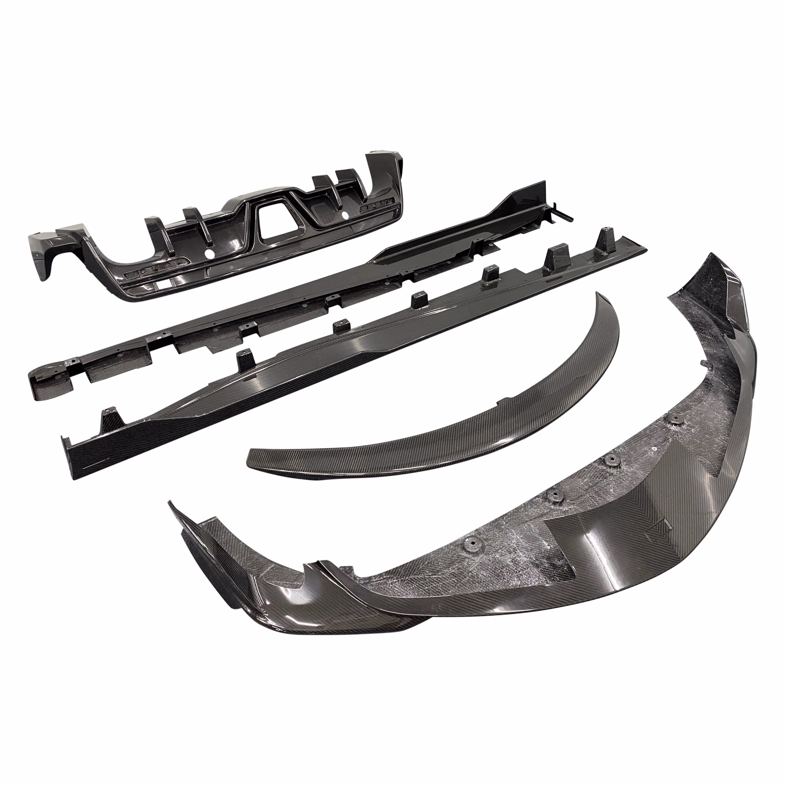 Hot sale dry carbon front lip side skirts rear diffuser spoiler for Supra A90