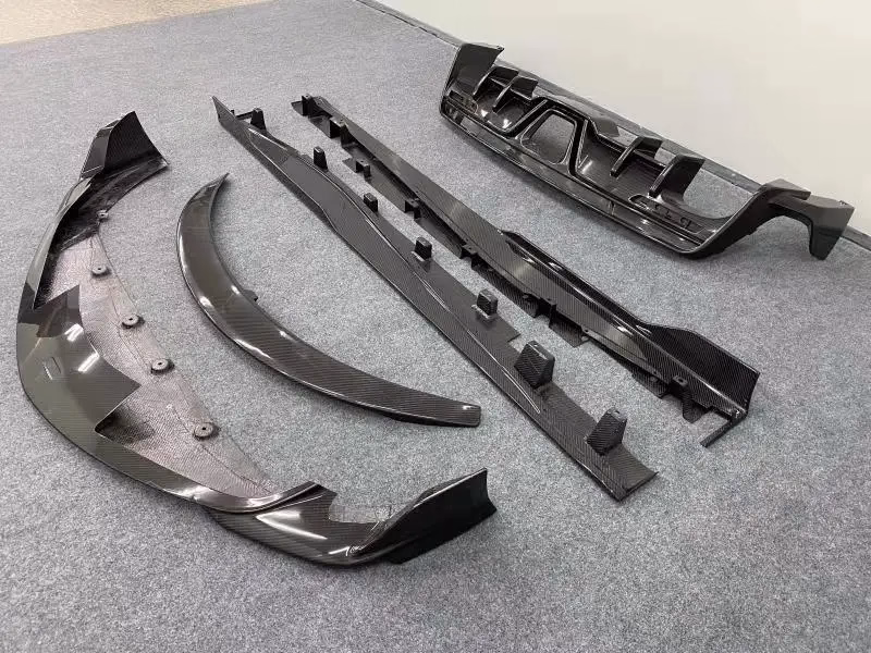 Vendita calda labbro anteriore secco in carbonio gonne laterali spoiler diffusore posteriore per Supra A90