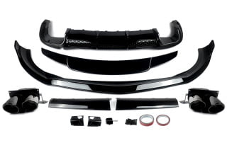 Dla Mercedes S-Class W223 Gloss Black przedni splitter, tylny dyfuzor, zestawy karoserii