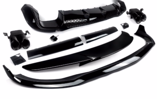 For Mercedes S-Class W223 Gloss Black Front Splitter Lip Rear Diffuser Body Kits