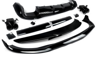 Dla Mercedes S-Class W223 Gloss Black przedni splitter, tylny dyfuzor, zestawy karoserii
