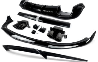 Dla Mercedes S-Class W223 Gloss Black przedni splitter, tylny dyfuzor, zestawy karoserii